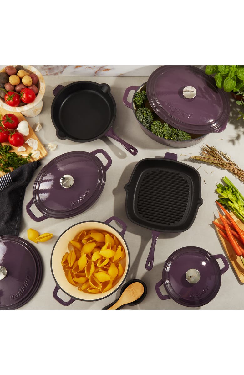 BergHOFF Neo Cast Iron 10-Piece Cookware Set, Alternate, color, Purple