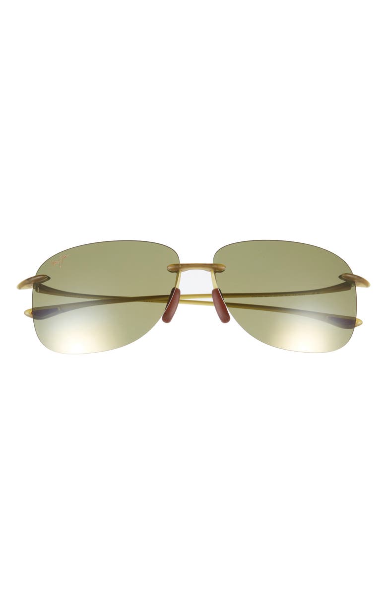 Maui Jim 62mm Polarized Shield Sunglasses, Main, color, Olive Olive Green