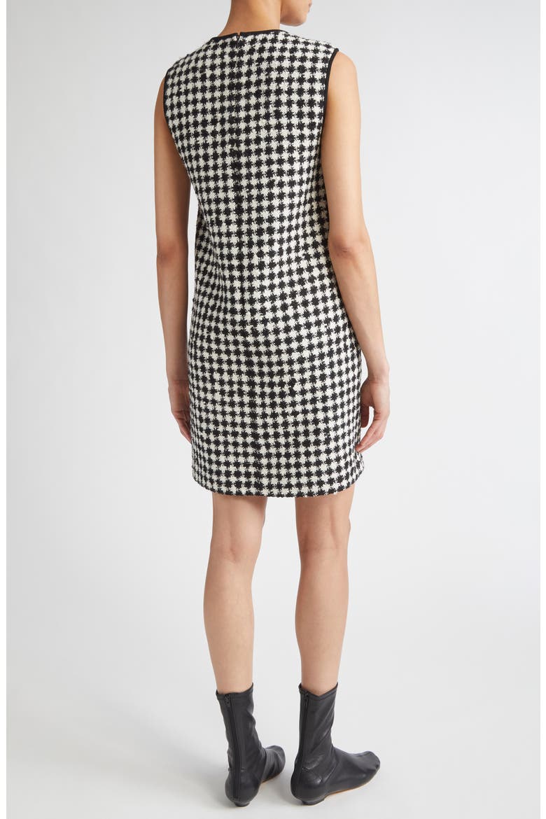 Moschea Houndstooth Tweed Shift Dress, Alternate, color, WHITE/ BLACK