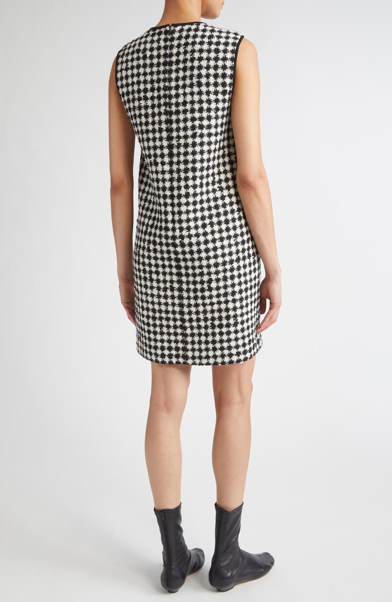 Max Mara Studio Moschea Houndstooth Tweed Shift Dress, Alternate, color, White/ Black