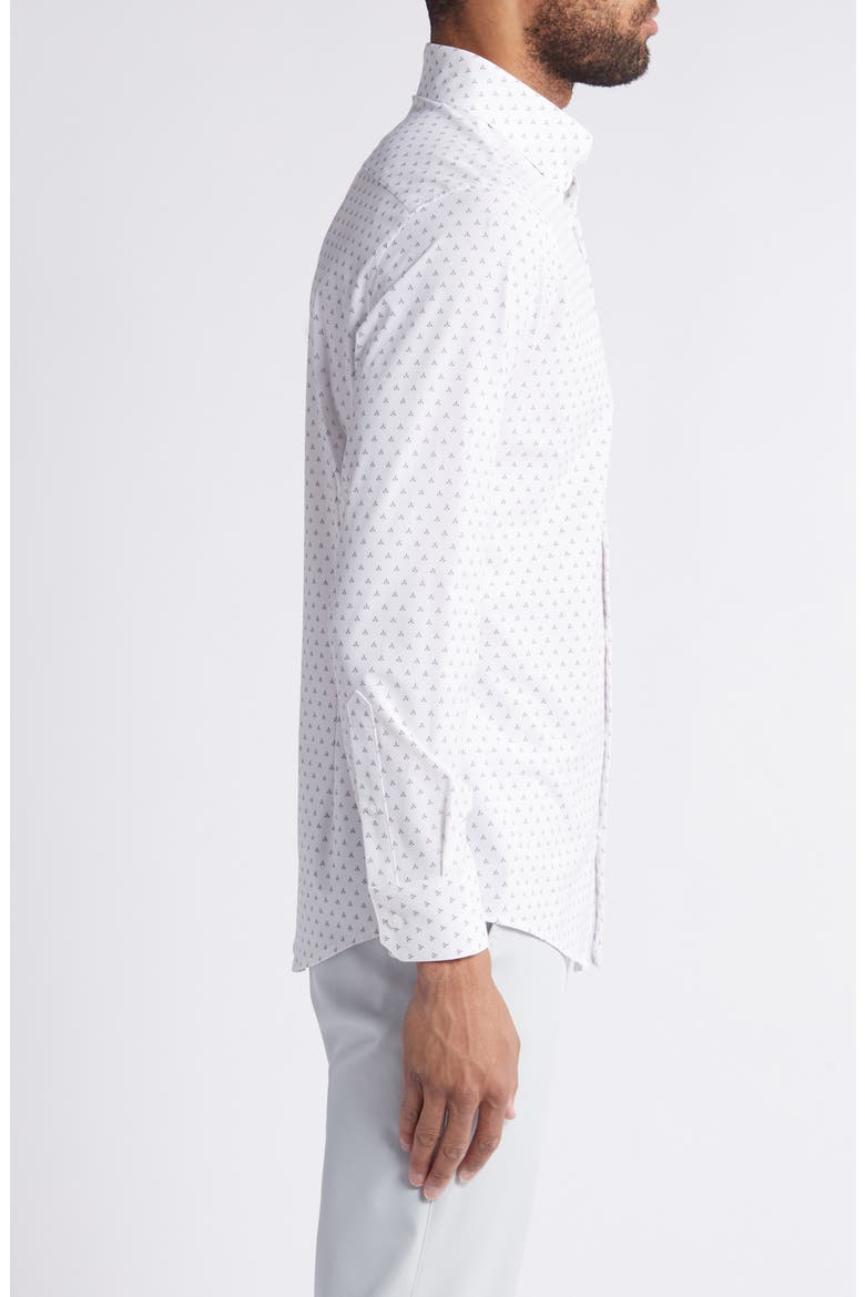 Leeward Trim Fit Performance Button-Up Shirt, Alternate, color, CAROLINA STAR