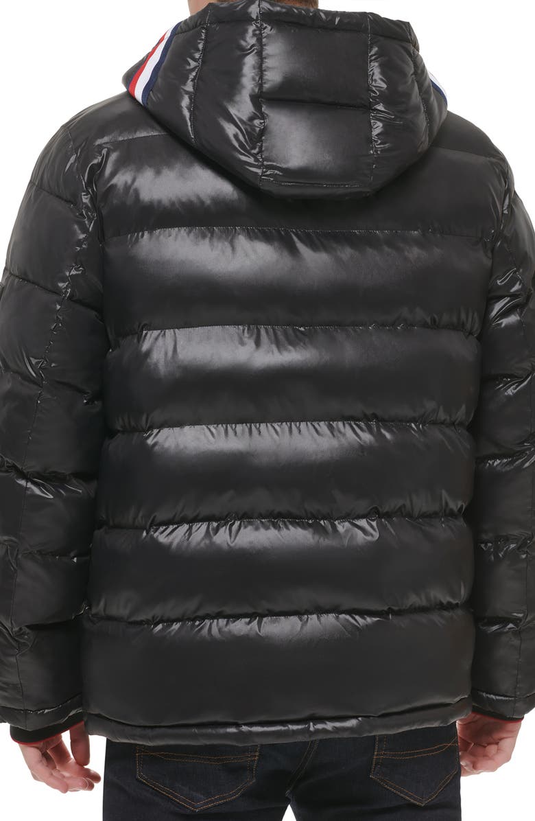 Tommy Hilfiger Pearlized Water Resistant Hooded Puffer Jacket, Alternate, color, 