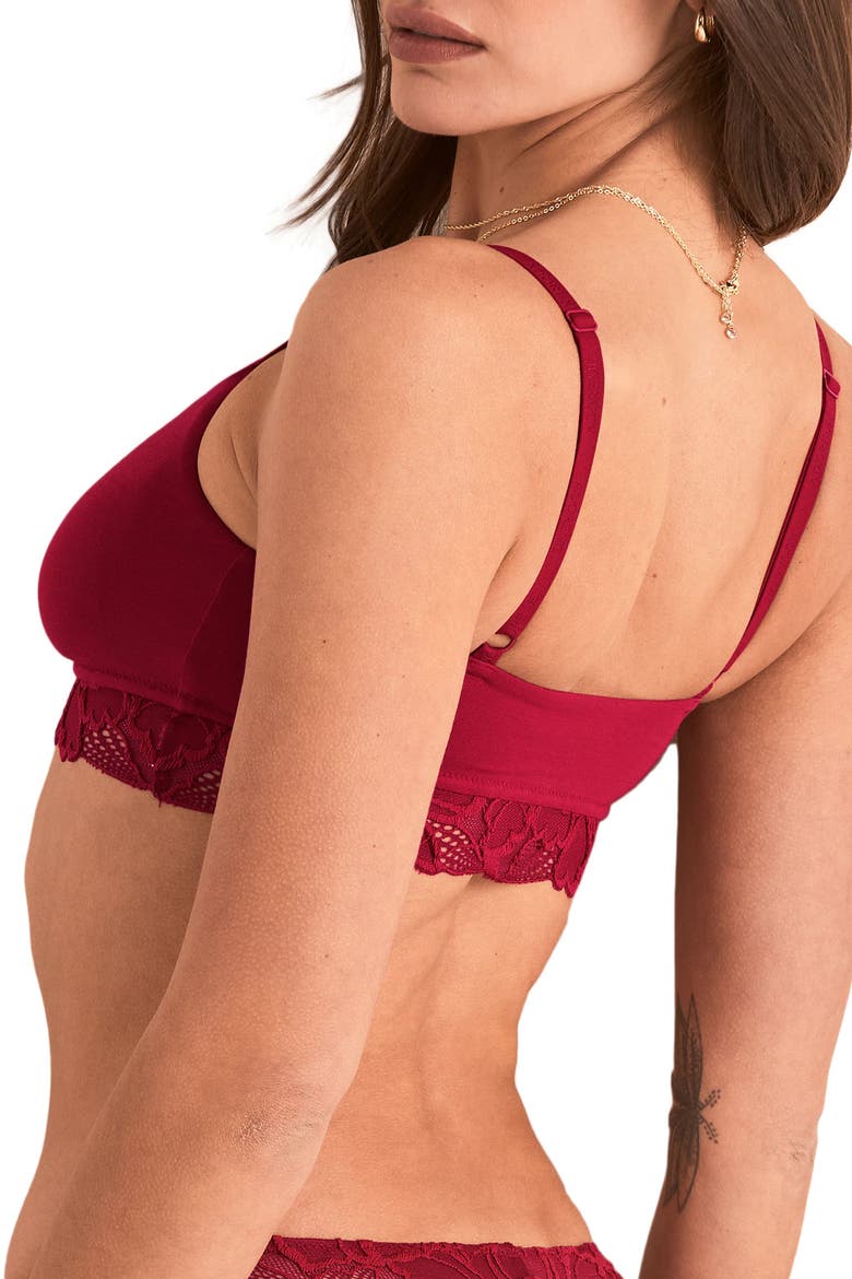 Shiloh Contour Bralette Bra, Alternate, color, Dark red