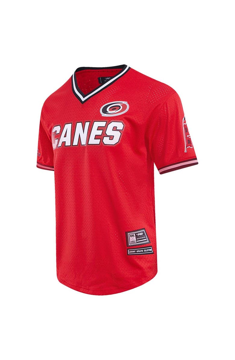 PRO STANDARD Men's Pro Standard  Red Carolina Hurricanes Classic Mesh V-Neck T-Shirt, Alternate, color, 