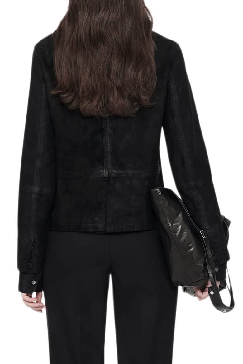 Surveya Leather Blazer, Alternate, color, BLACK