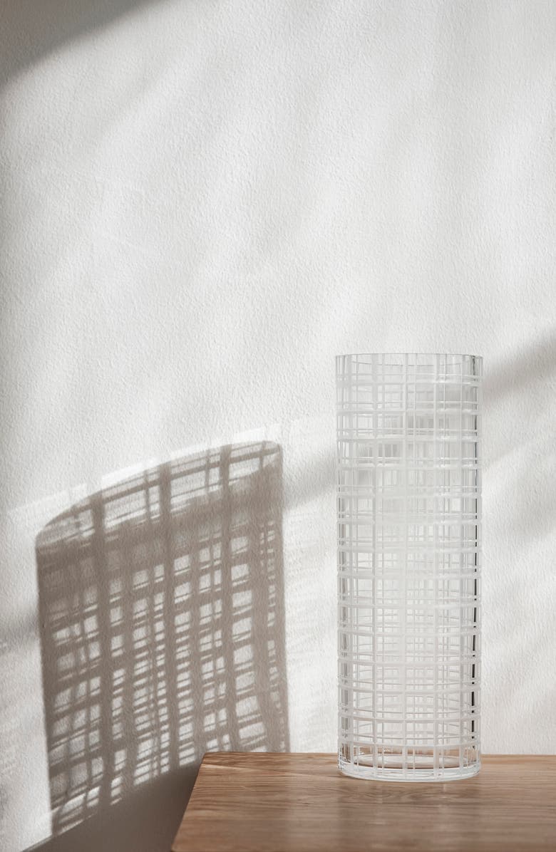 Orrefors Large Cut in Number Checker Vase, Alternate, color, 