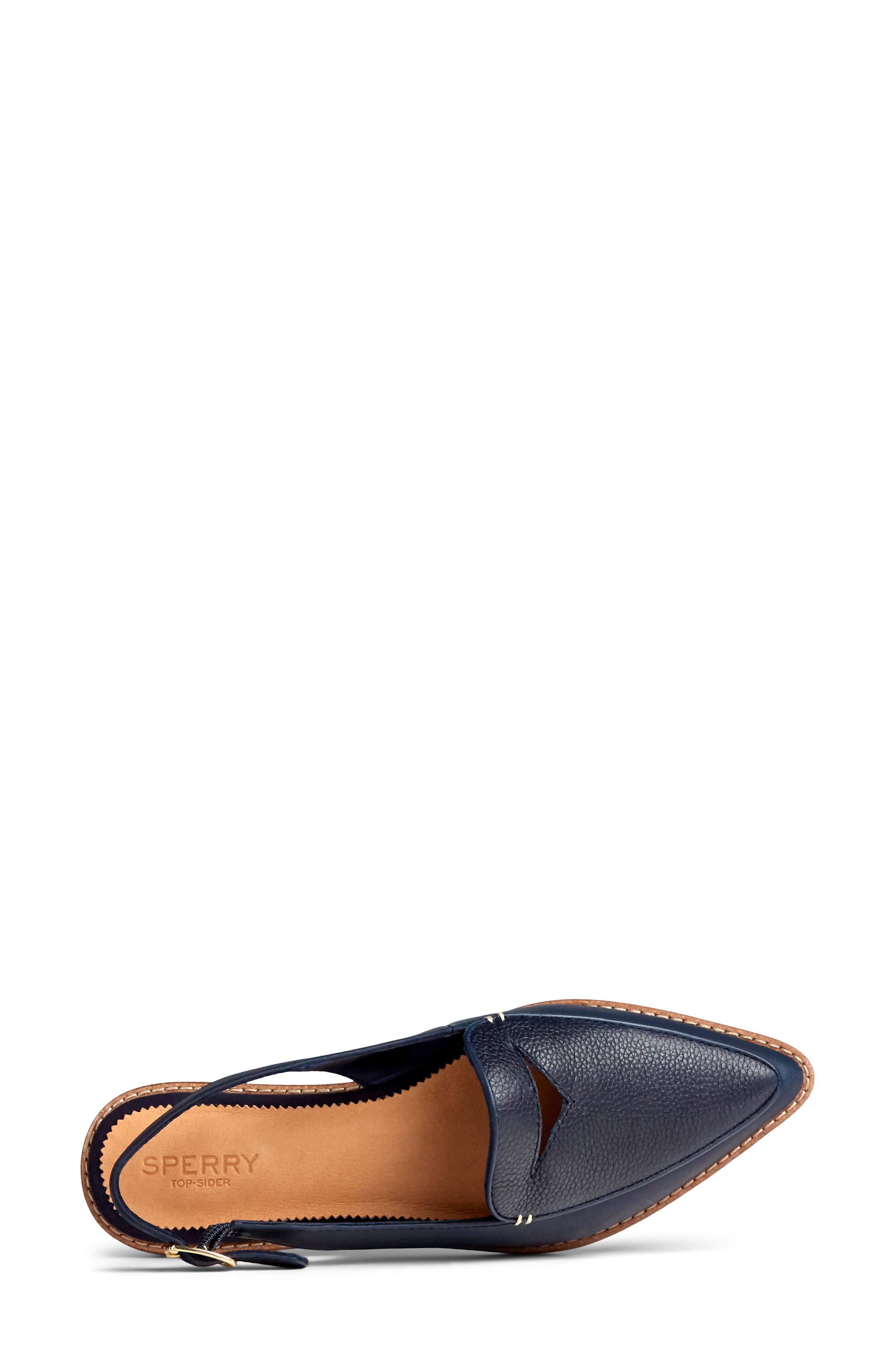 Saybrook Slingback Mule, Alternate, color, NAVY TUMBLED LEATHER