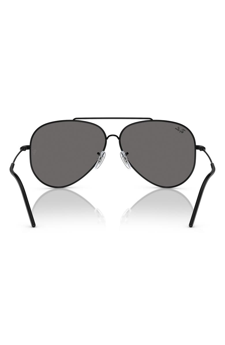 Ray-Ban Reverse 62mm Oversize Aviator Sunglasses, Alternate, color, Black