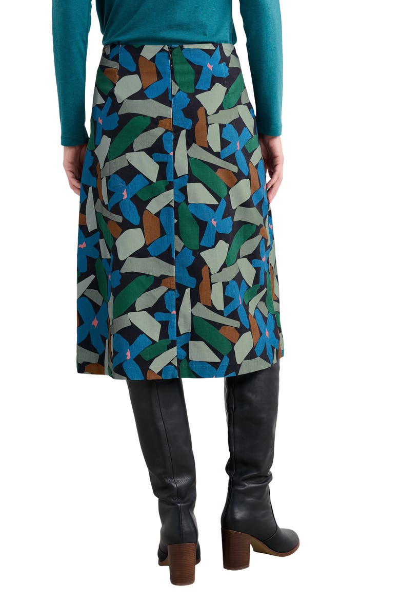 Forest View Organic Cotton Corduroy A-Line Skirt, Alternate, color, ZENNOR FLOWER ONYX