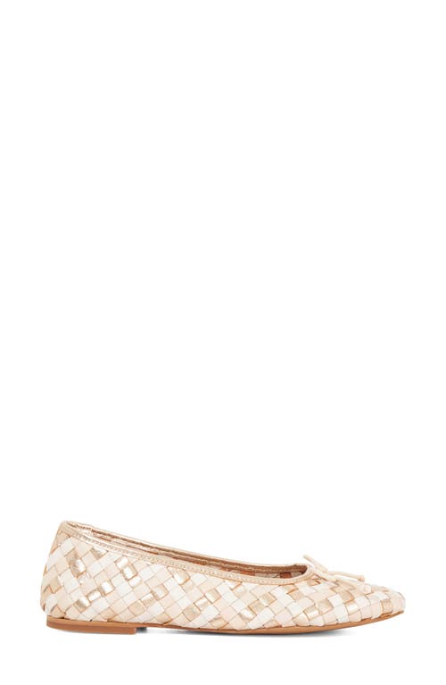 Dune London Heat Leather Ballet Flat In Neutral