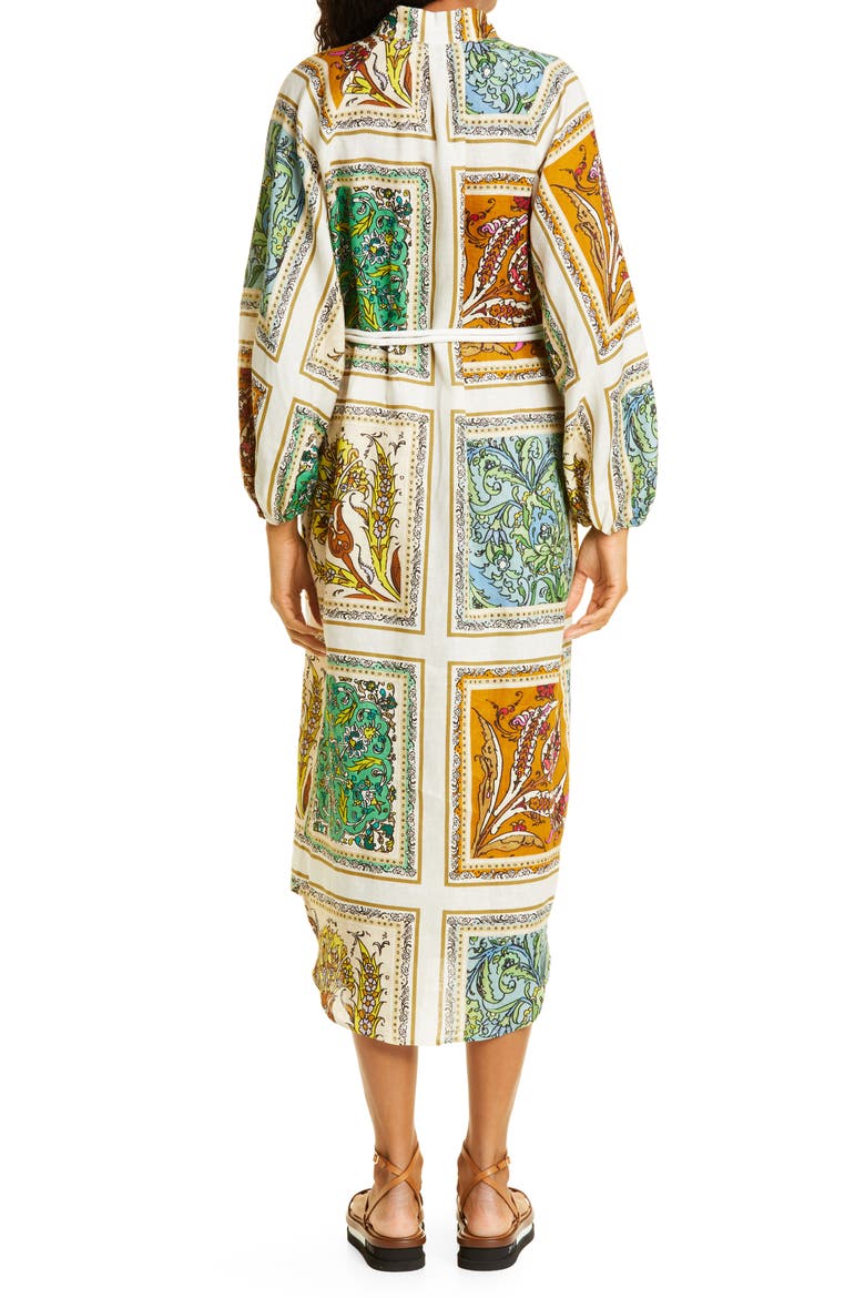 Delphine Long Sleeve Linen Shirtdress, Alternate, color, MULTI