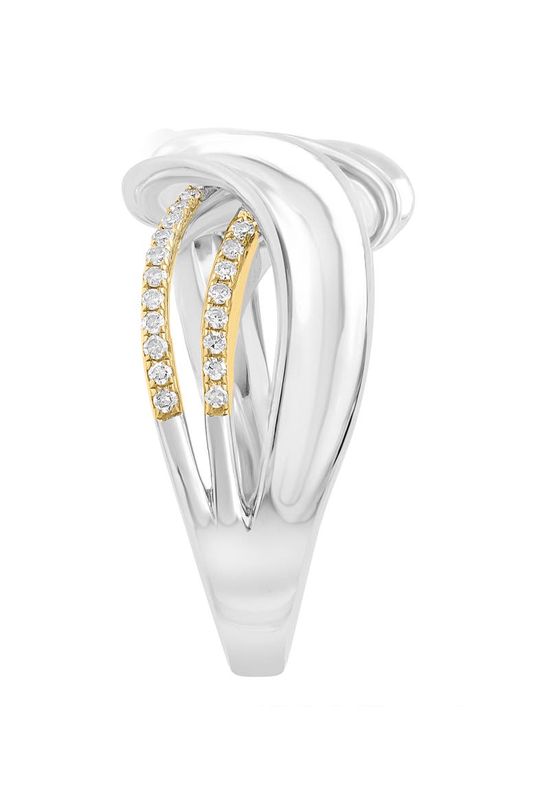 Sterling Silver & 14K Gold Diamond Ring - 0.14ct., Alternate, color, SILVER/GOLD