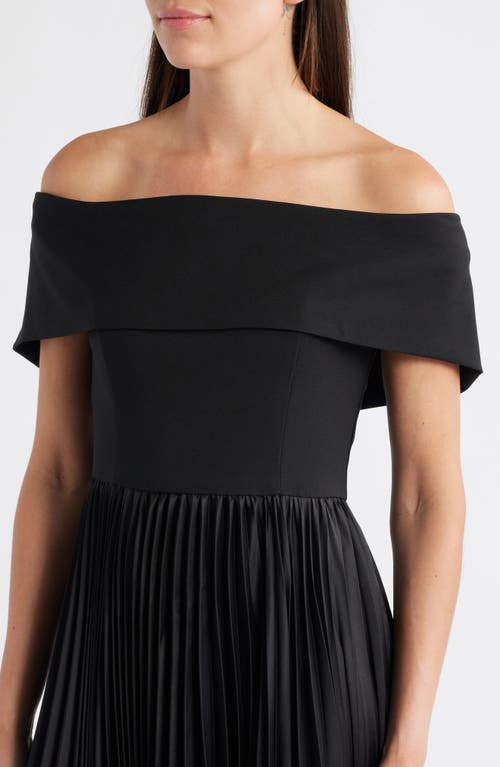 Hutch Stockton Off The Shoulder Pleated Dress In Black