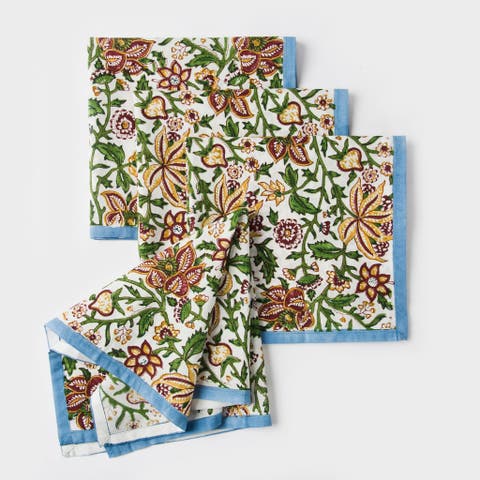 Florin Hand Block Printed Napkins - Set of 4