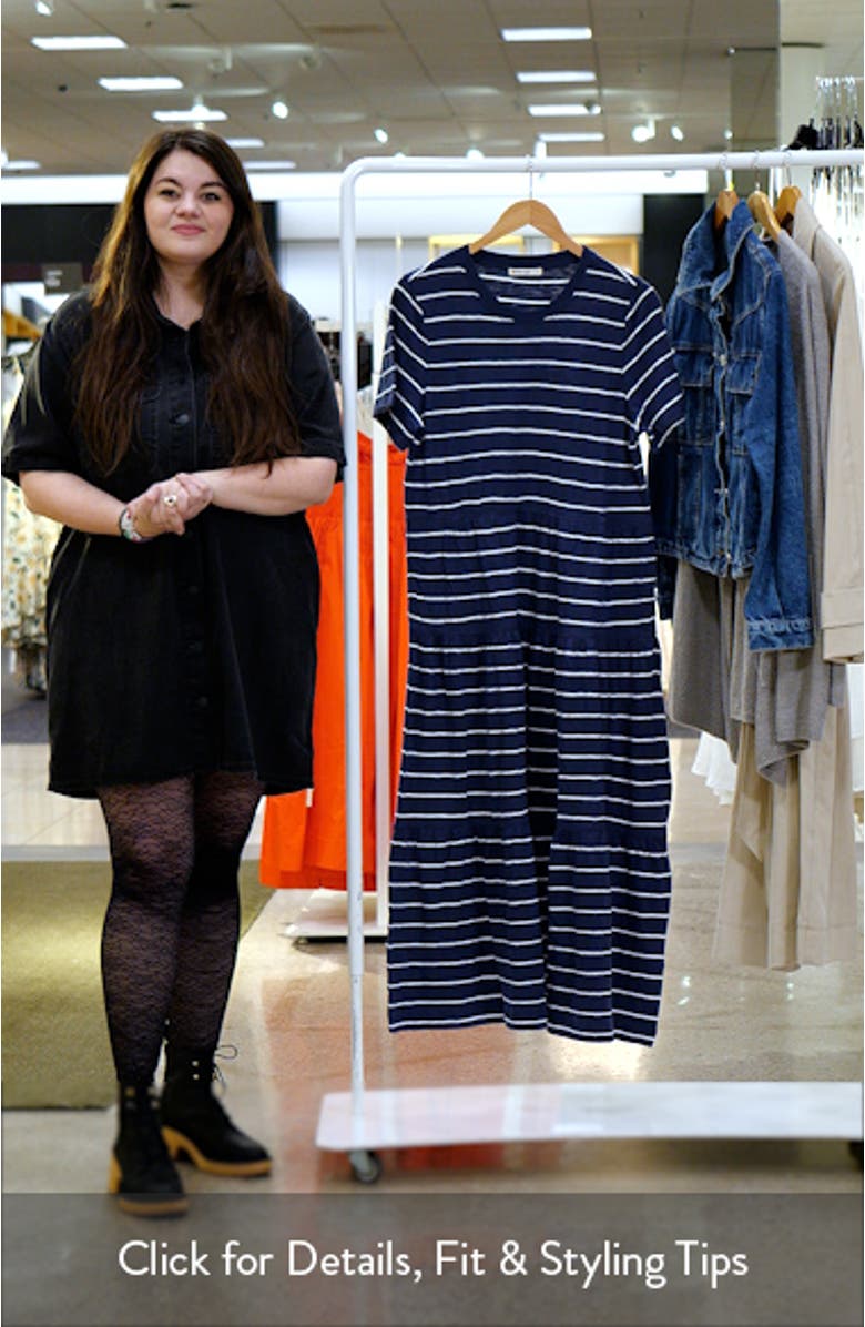Stripe Cotton Jersey A-Line Dress, sales video thumbnail