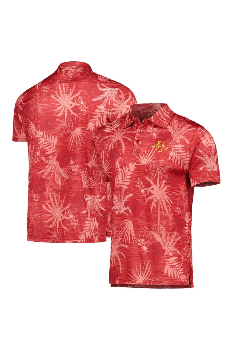 Men's Colosseum Cardinal Iowa State Cyclones Palms Team Polo, Main, color, Cardinal