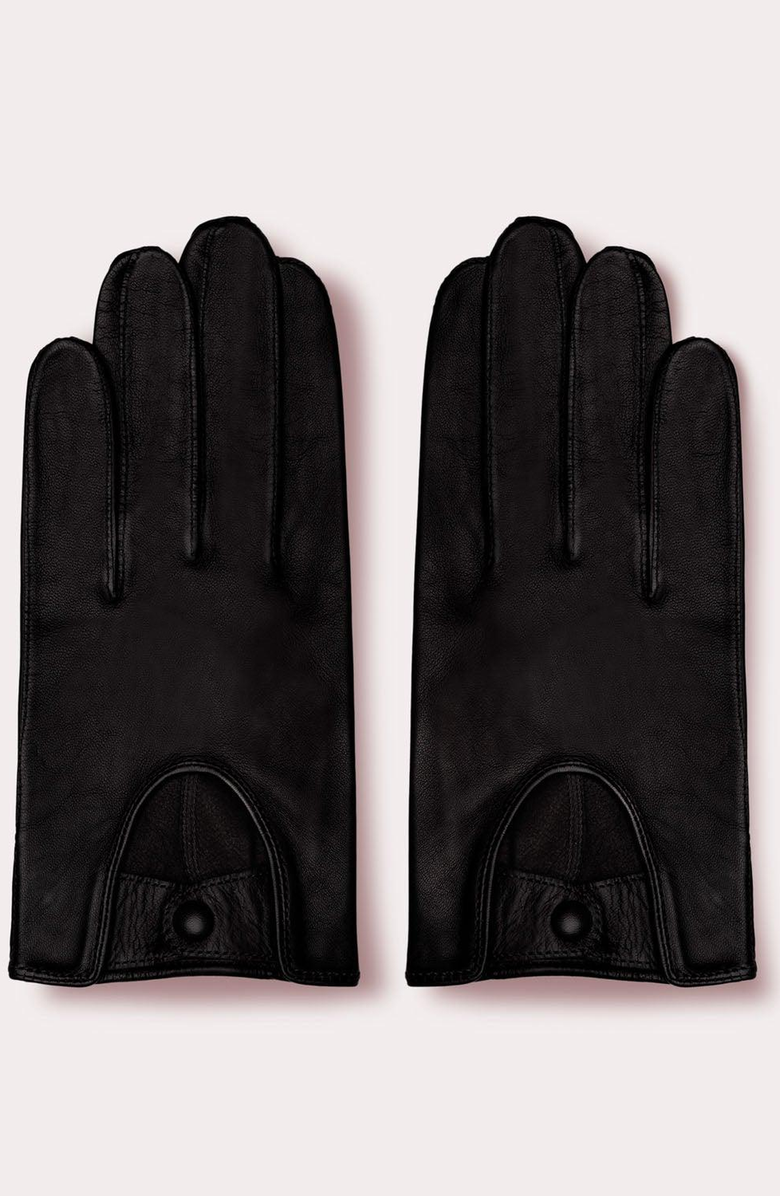 Seymoure Luxury Group Washable Leather Driving Gloves, Main, color, Black