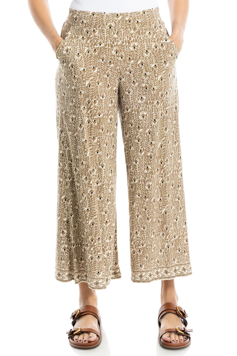 Wide Leg Pull-On Crop Pants, Alternate, color, CREAM/ ACORN