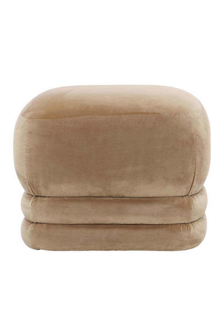 Montel Velvet Ottoman, Alternate, color, Caramel