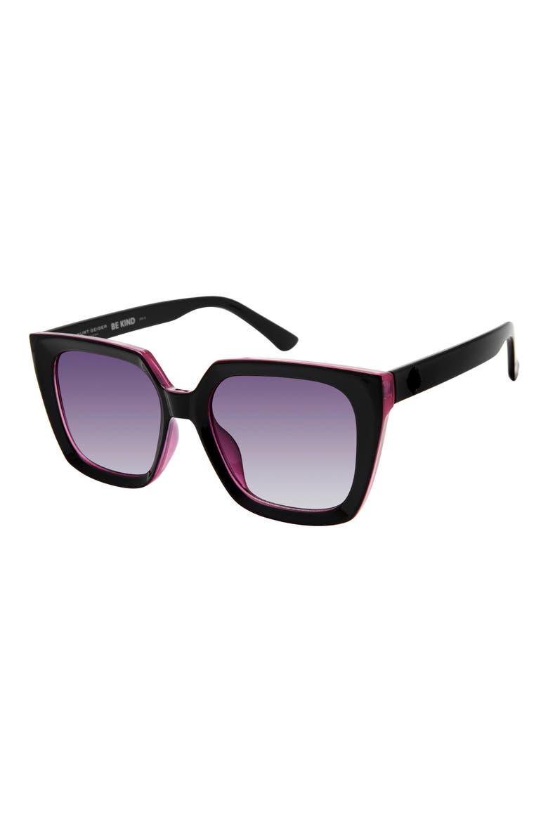 53mm Square Sunglasses, Alternate, color, BLACK CRYSTAL FUCHSIA/ SMOKE