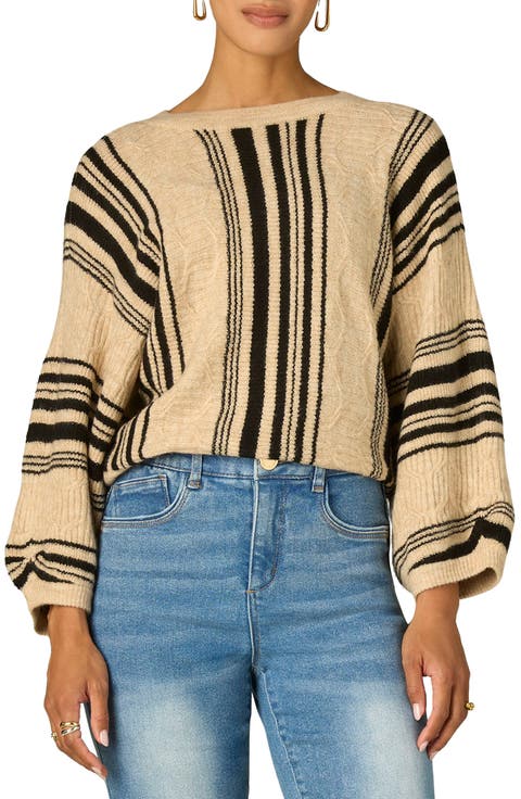 Stripe Dolman Sleeve Sweater