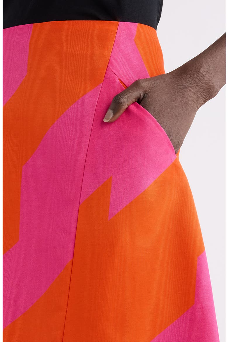 Sosy Broken Stripe Moiré A-Line Skirt, Alternate, color, FUCHSIA