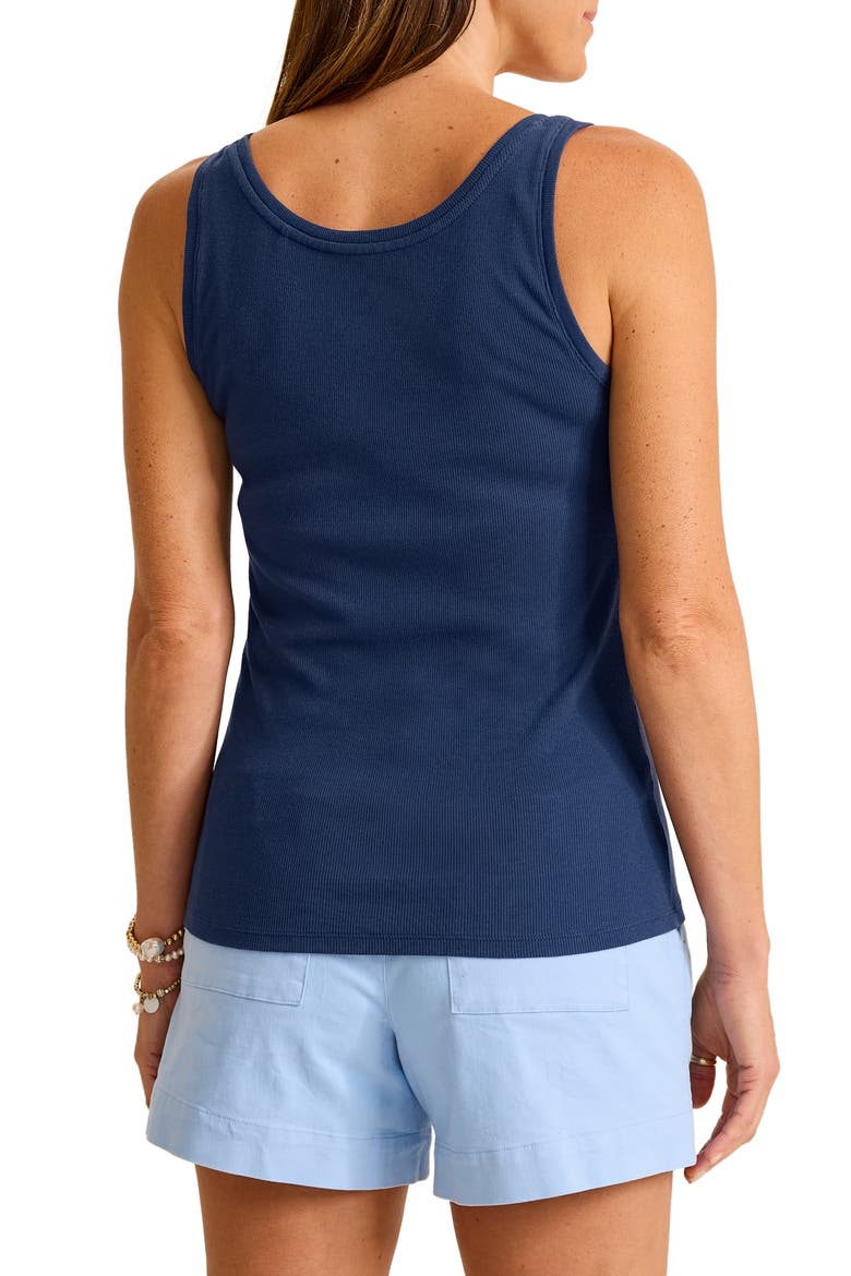 Sunset Bay Rib Tank Top, Alternate, color, ISLAND NAV