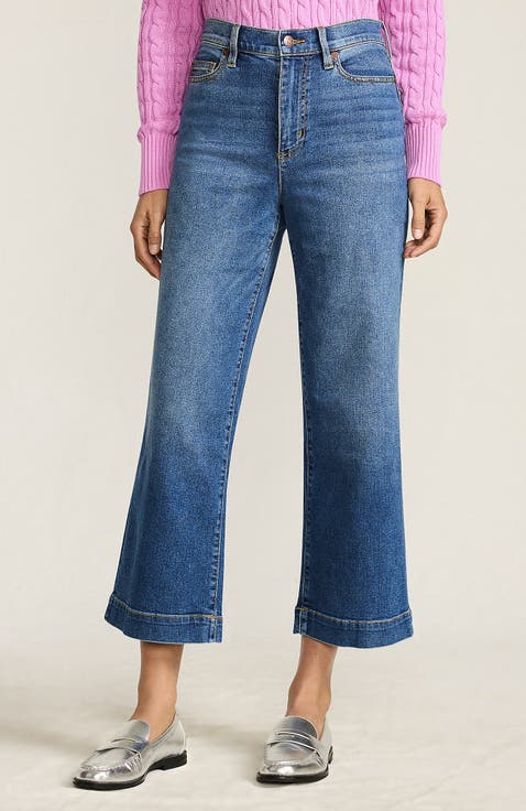 Recover Denim High Rise Wide Leg Crop Jeans