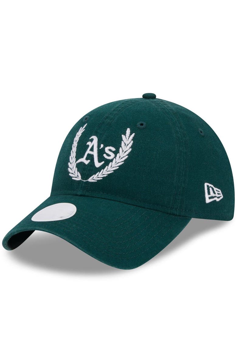 New Era Women's New Era Green Athletics Leaves 9TWENTY Adjustable Hat, Main, color, Green