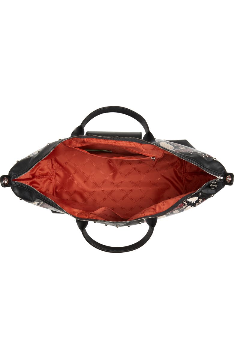 Longchamp Le Pliage Python Embossed Leather Satchel, Alternate, color,