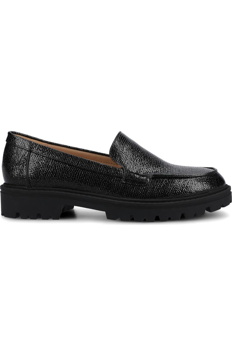 Journee Collection Ericka Lug Sole Platform Loafer - Wide Width, Alternate, color, Black Lizard