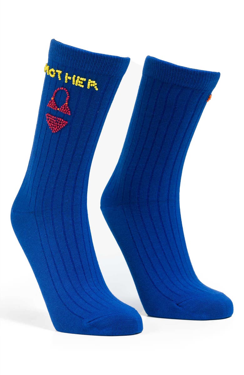 MOTHER The Half Step Crew Socks, Alternate, color, Bikini
