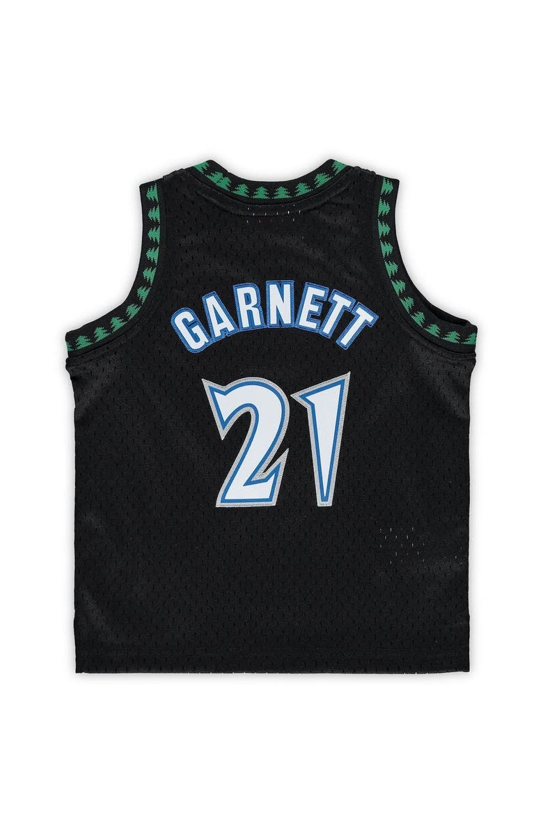 Mitchell & Ness Infant Mitchell & Ness Kevin Garnett Black Minnesota Timberwolves 1997/98 Hardwood Classics Retired Player Jersey, Alternate, color,