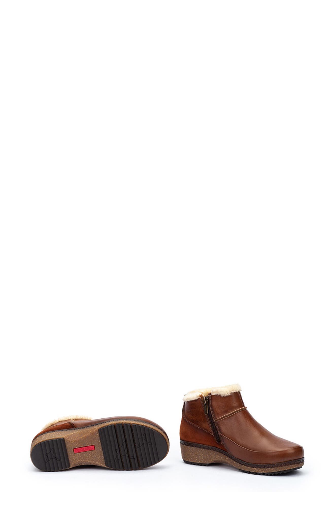 PIKOLINOS Granada Faux Fur Bootie, Alternate, color, Cuero