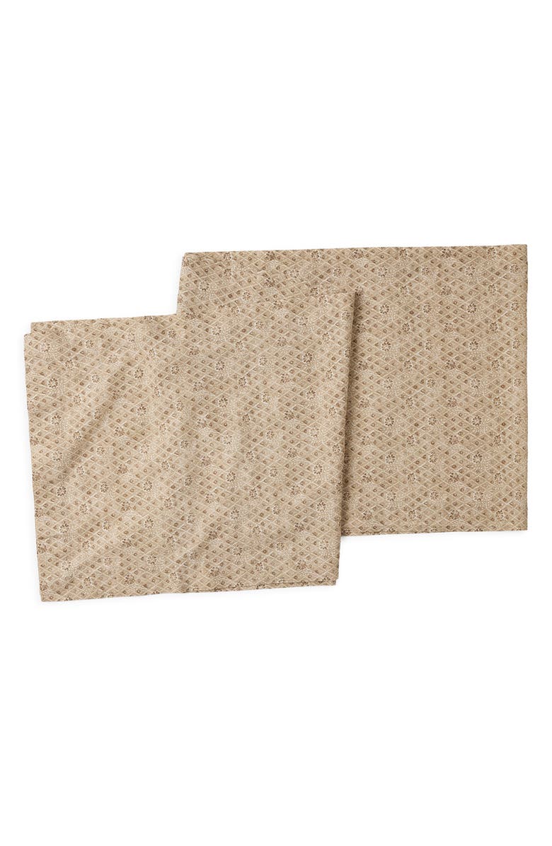 Coyuchi Coral Bell Print Table Runner, Main, color, Chestnut