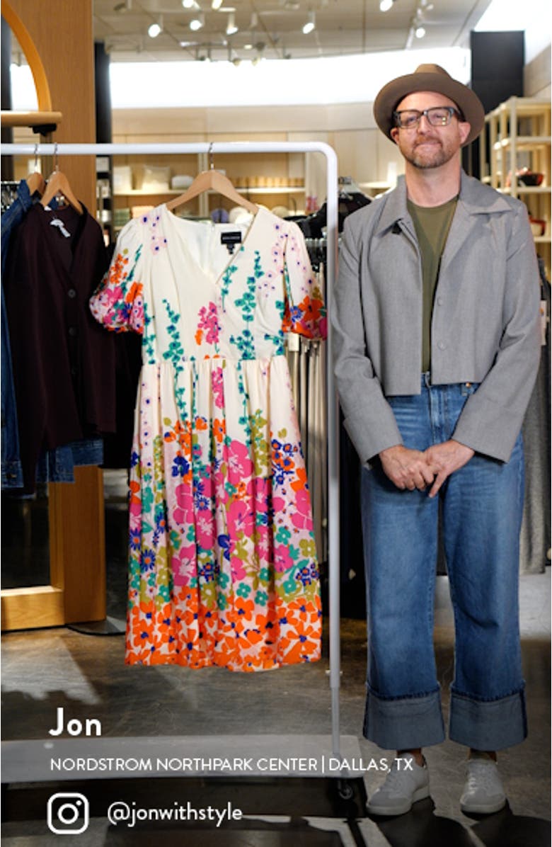 Floral Puff Sleeve Midi Dress, sales video thumbnail