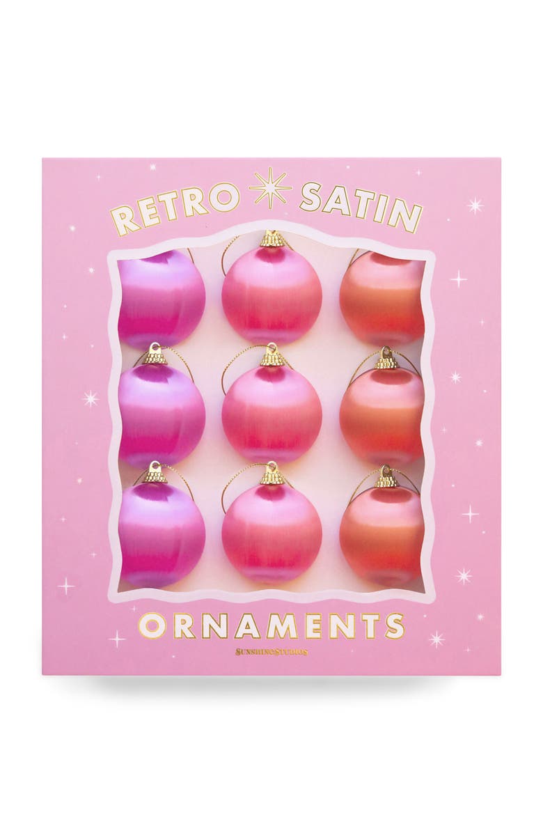 Sunshine Studios Retro Satin Ornaments, Main, color, Pastels