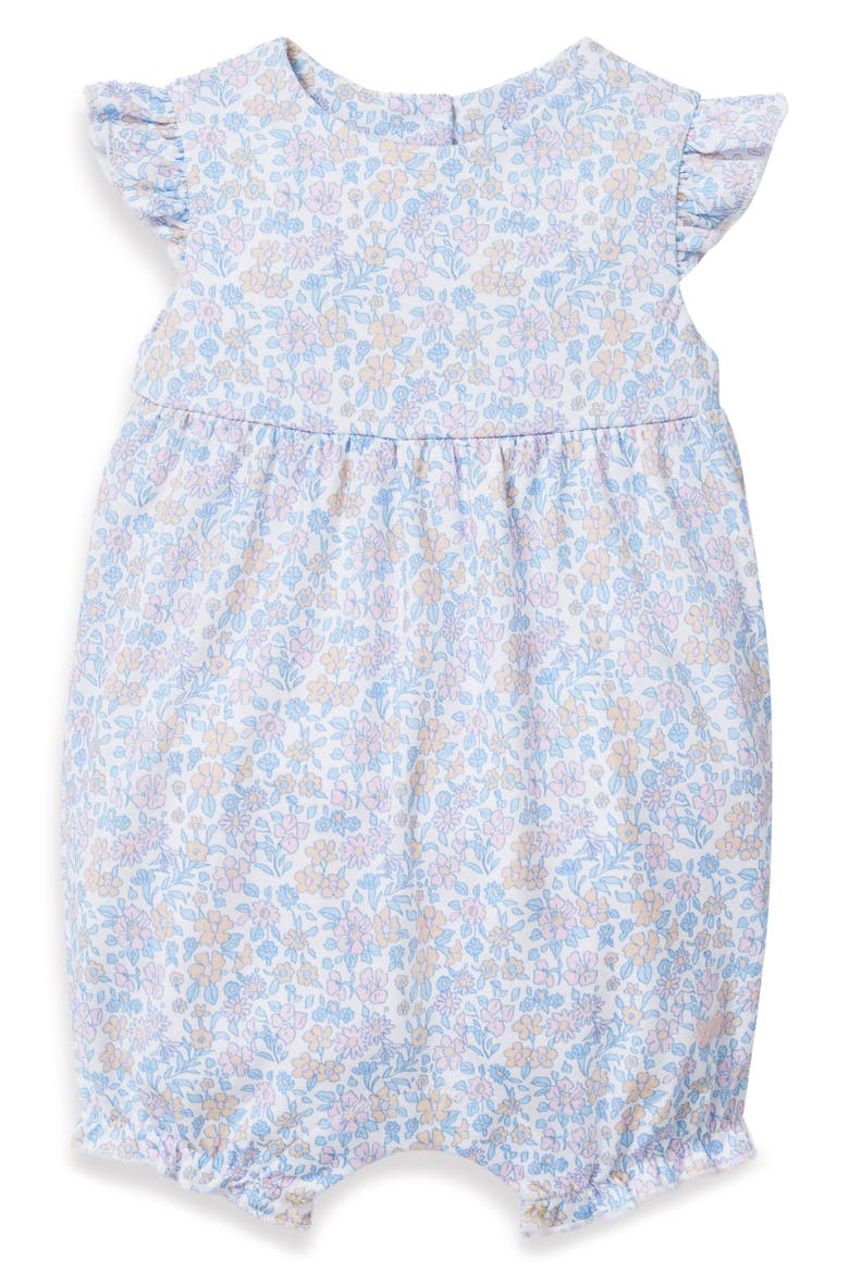 Isla Pima Cotton Ruffle Romper, Main, color, WHITE