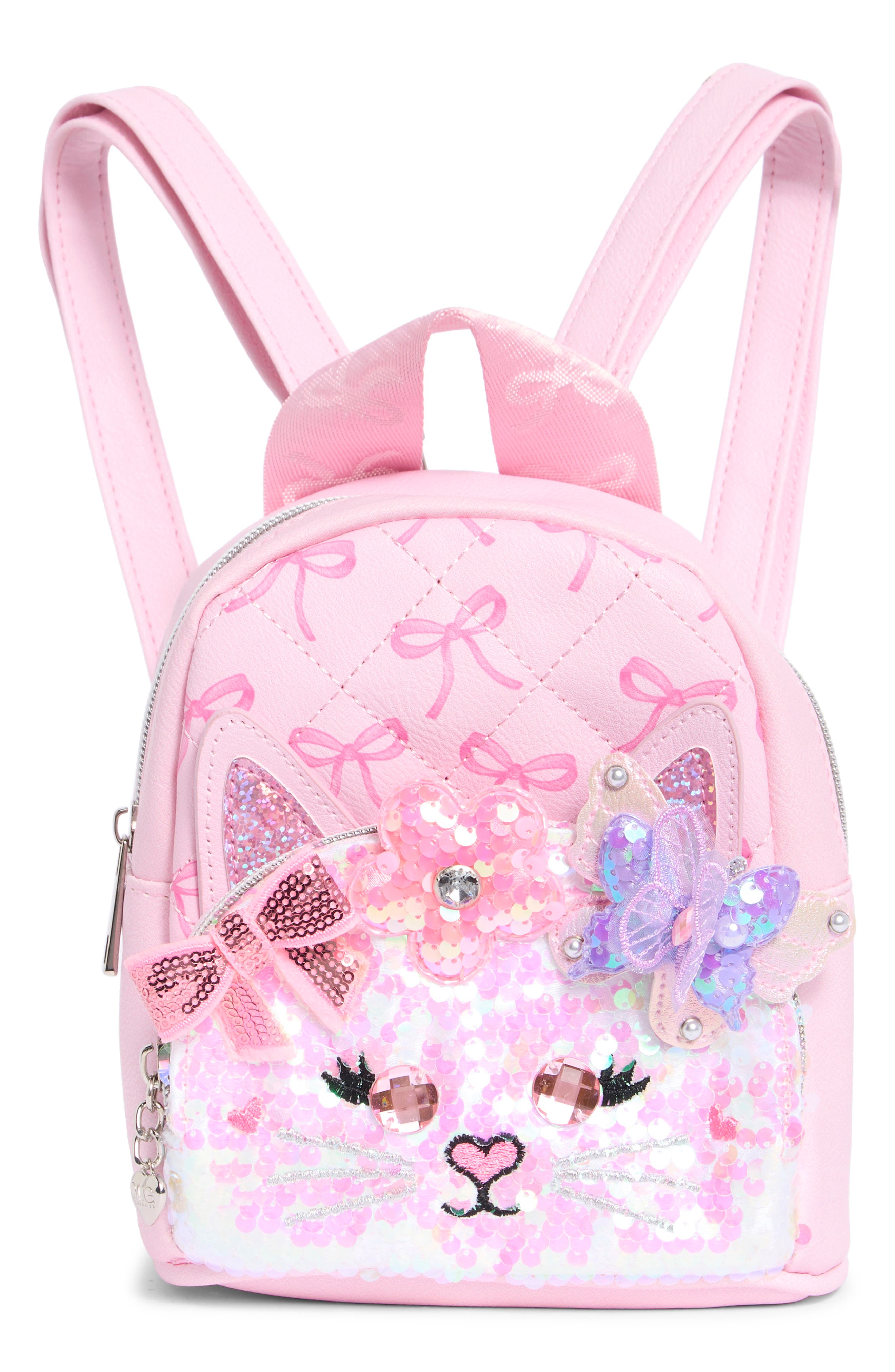 Micro Bella Kitty Sequin Backpack, Main, color, LOLLIPOP