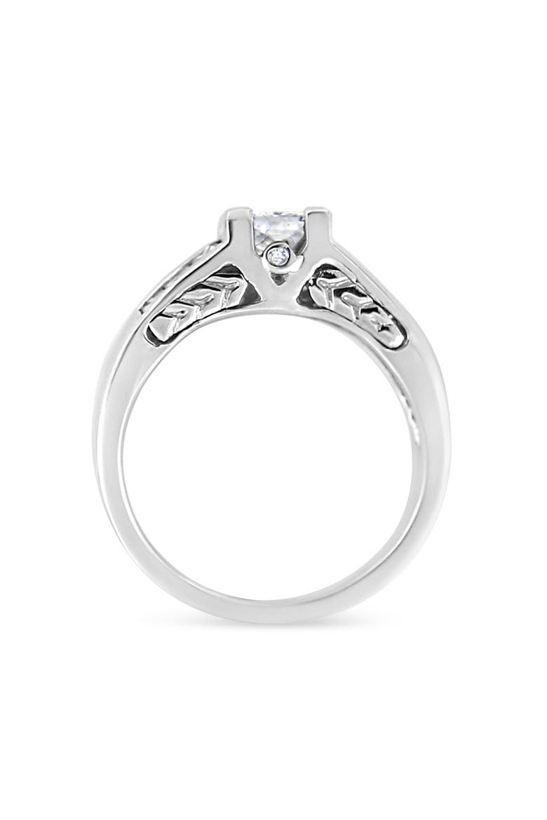 14K White Gold 1 1/4 Cttw Princess Cut Diamond Engagement Ring, Alternate, color, White