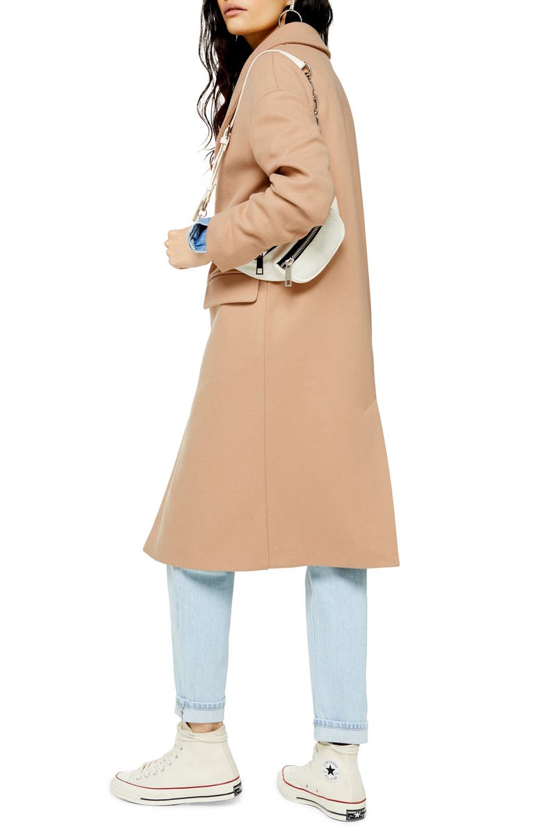 Topshop Classic Double Breasted Coat, Alternate, color,