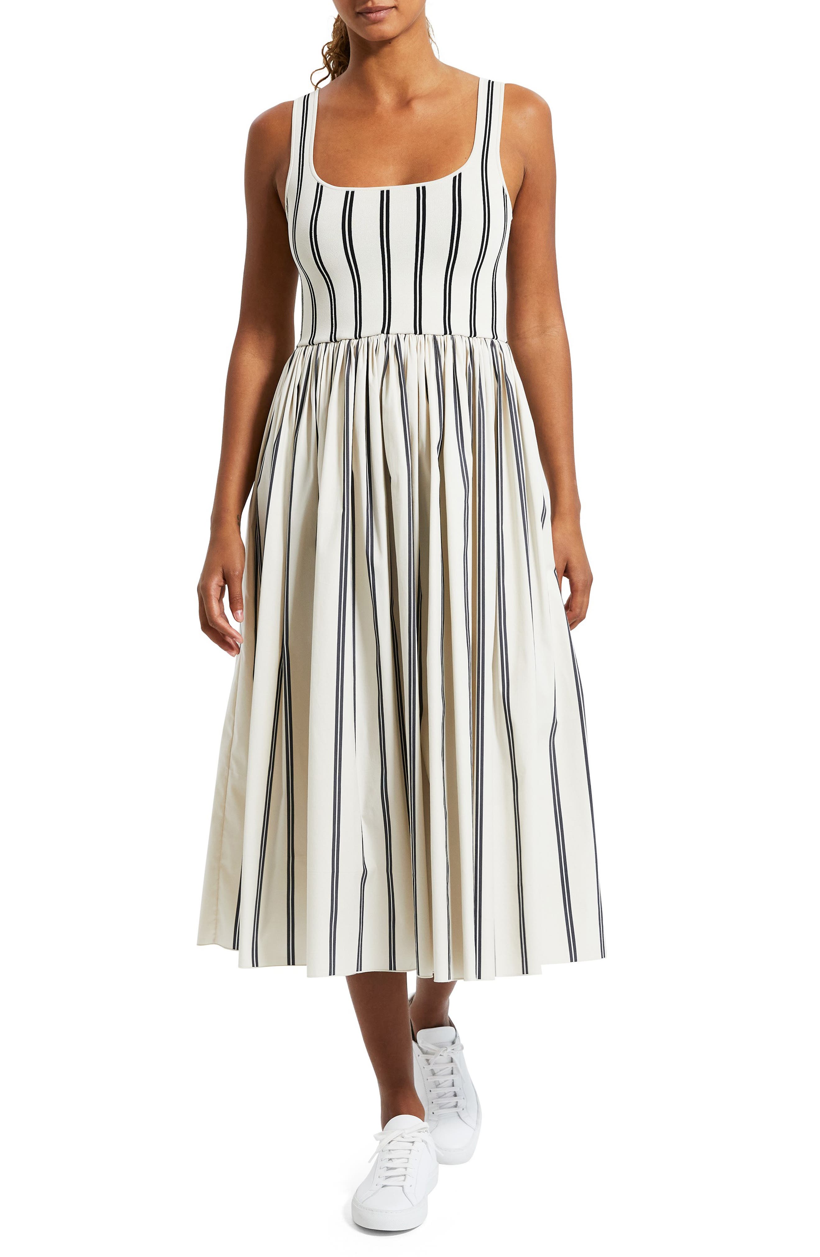 Theory Gloss Stripe Midi Dress