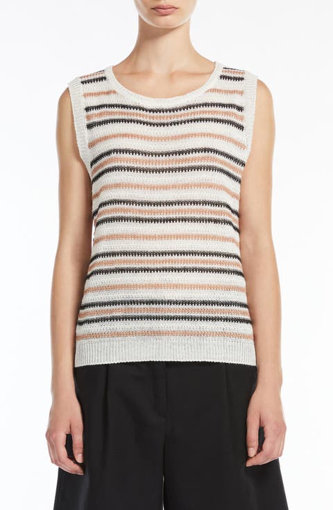 Ciad Stripe Sleeveless Linen Sweater
