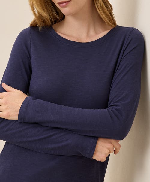 Pact Organic Cotton Featherweight Slub Long Sleeve Tee In Eclipse