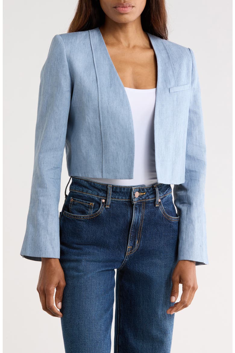 Drink at Costes Hemp Crop Blazer, Main, color, LIGHT INDIGO