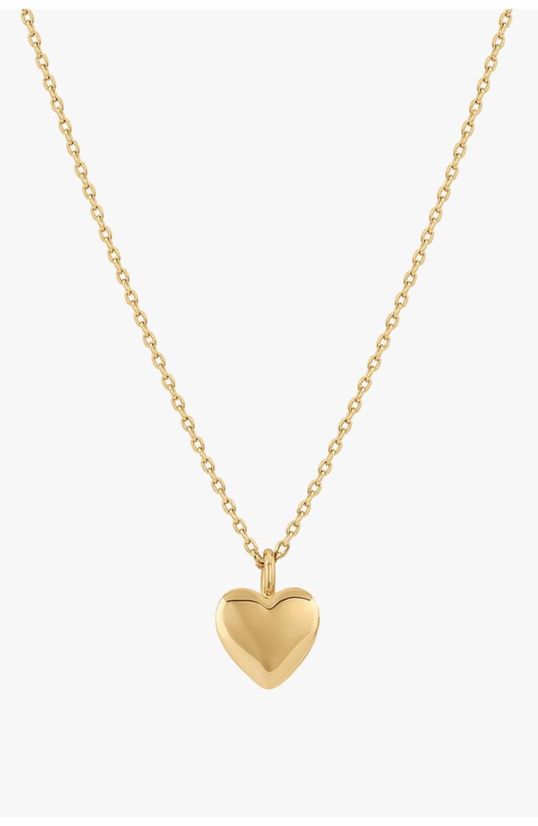 Bearfruit Jewelry 14k Gold Plated Puffed Heart Necklace Holiday Gift Idea, Main, color, Gold