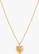 Bearfruit Jewelry 14k Gold Plated Puffed Heart Necklace Dainty Trendy Minimalist