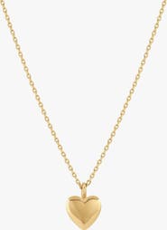 Bearfruit Jewelry 14k Gold Plated Puffed Heart Necklace Dainty Trendy Minimalist
