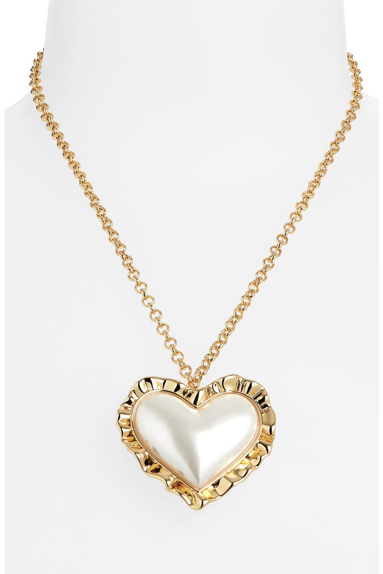 Sweetheart Pendant Necklace, Alternate, color, PEARL
