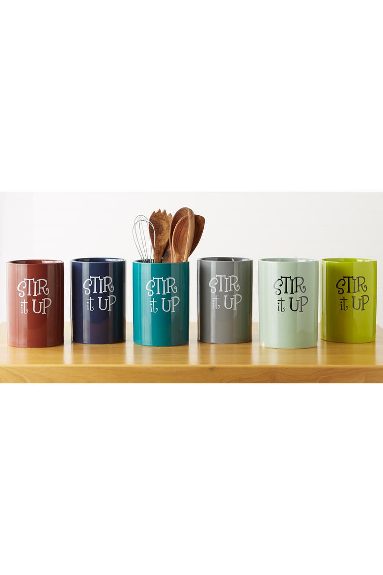 Stir It Up Ceramic Utensil Holder, Alternate, color, Cinnamon